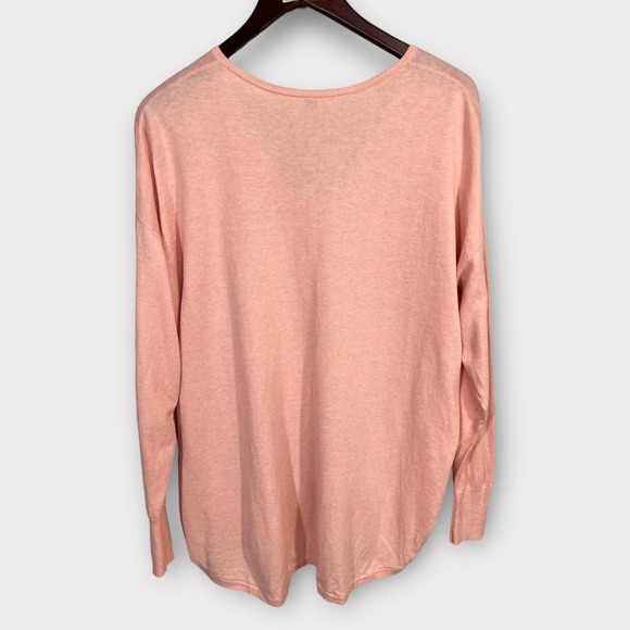 Margaret O'Leary (M) Sweater Cotton Light Pink Oversize V-Neck - Picture 9 of 9